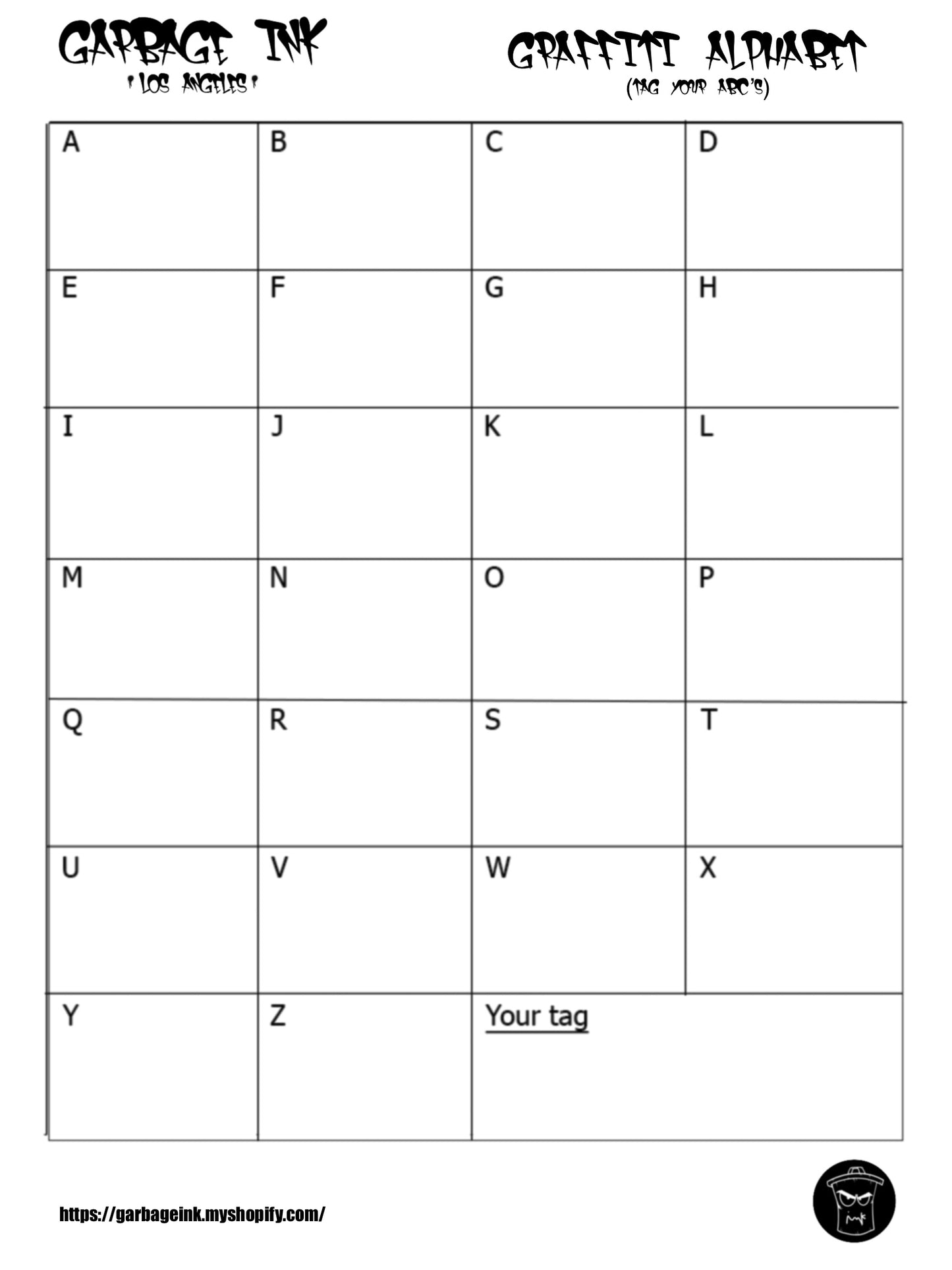 ABC Graffiti Sheet